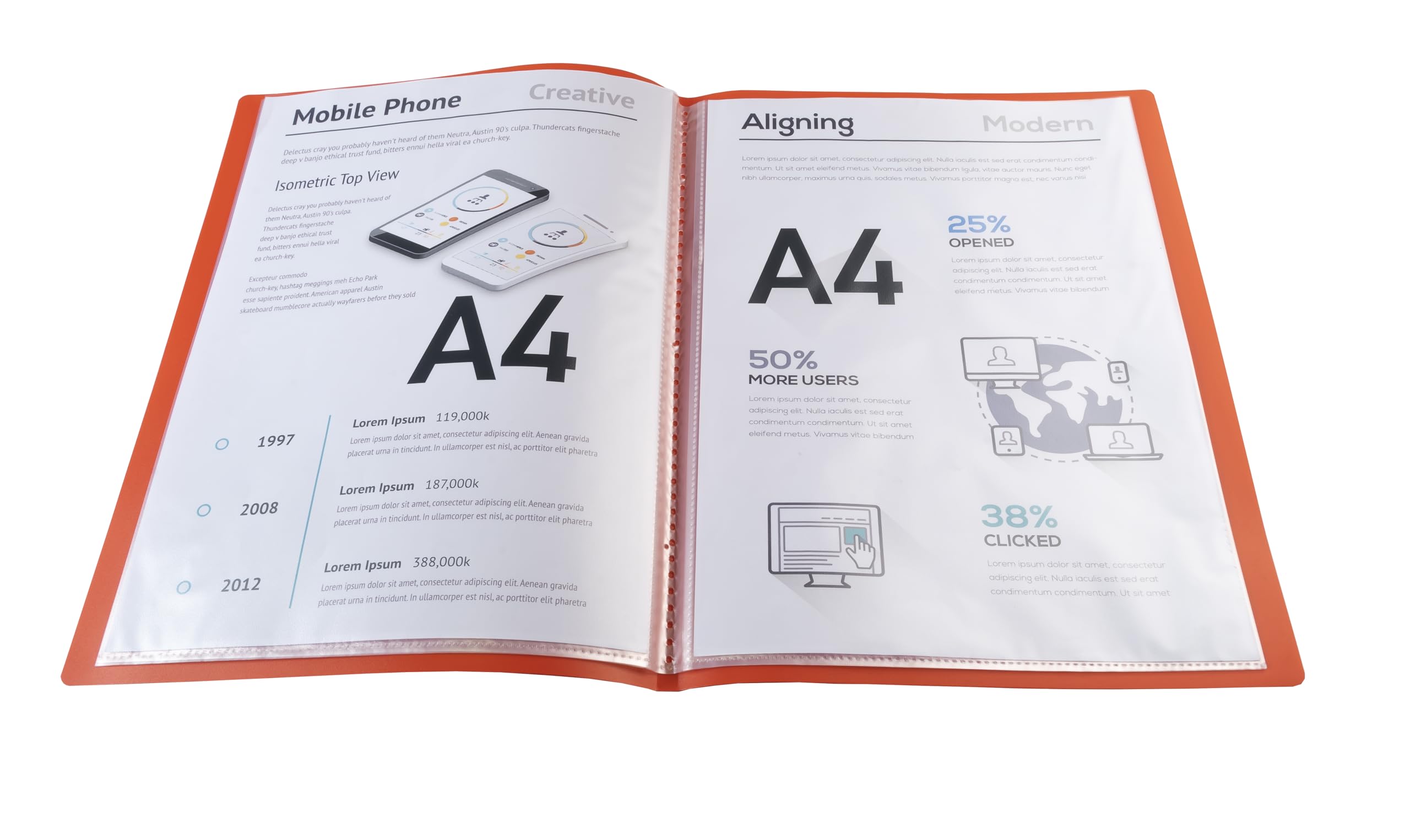 Exacompta 25er Pack 8515E Premium Sichtmappe aus blickdichten Kunststoff DIN A4 mit 10 Klarsichthüllen, 20 Sichten, perfekt für die Schule und das Büro Aktenhülle, Prospekthülle, rot