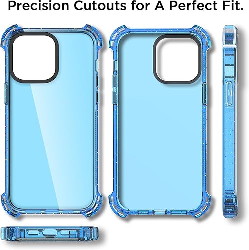 Miniatura 8 de AICase Funda Bounce compatible con iPhone 14 Pro Max, color azul transparente, a prueba de impactos, a prueba de golpes, linda funda protectora para