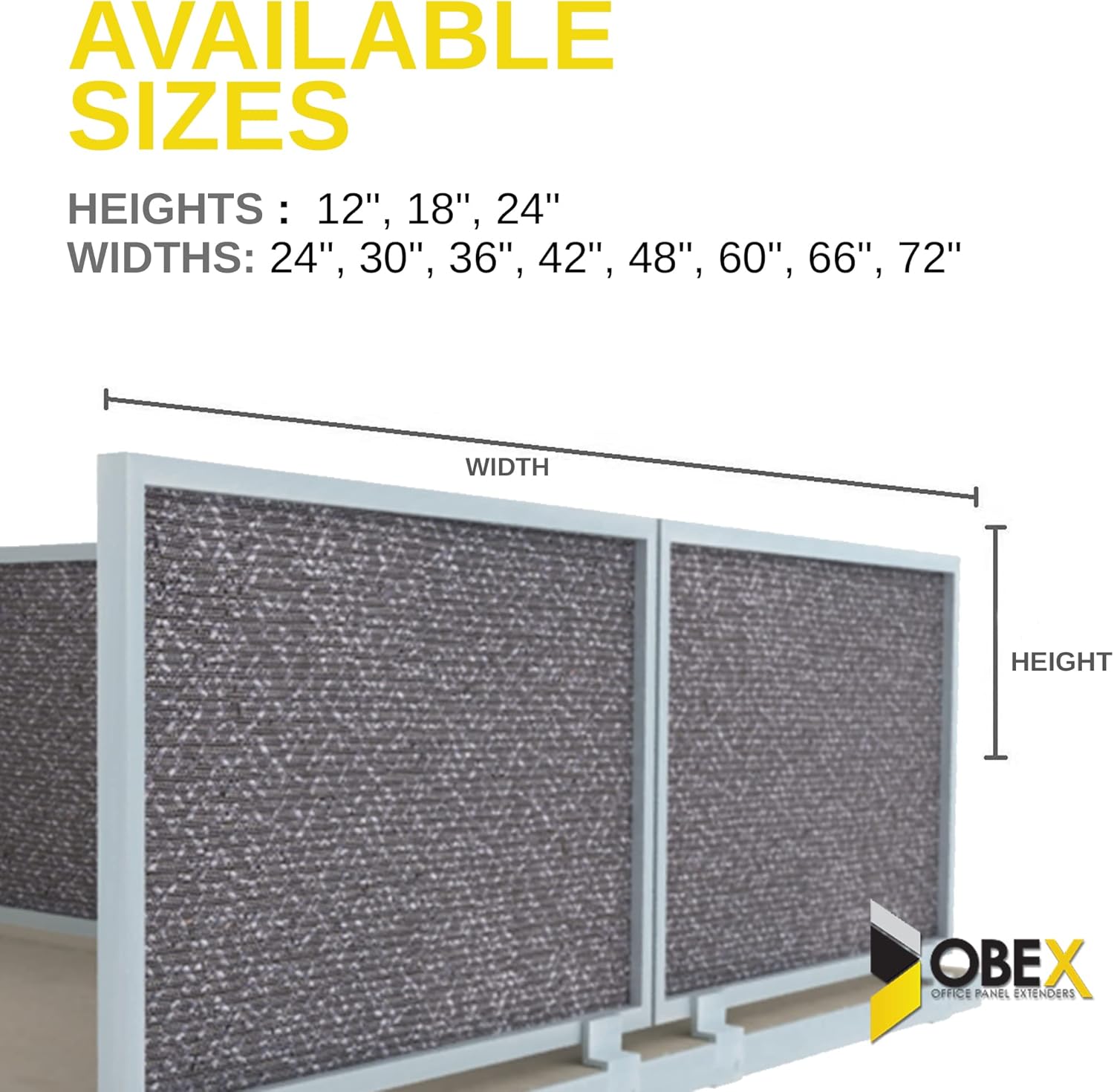 Obex Acoustic Mounted Screen Privacy Panel Table Top Separator, Sound Blocking Desk Divider, 24" X 48", Graphite : Office Products