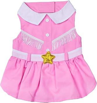 Doggy Parton Pink Cowgirl Collared Dress - XS