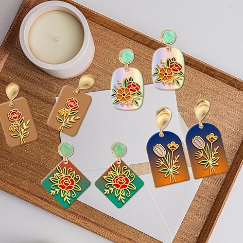 Miniatura 5 de CHGCRAFT Hojas de textura de arcilla polimérica de flores, textura de arcilla polimérica de goma, carpetas en relieve de arcilla para crear patrones