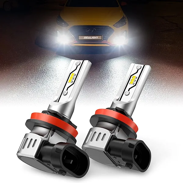 SEALIGHT H11 H16 H8 LED Fog Light Bulbs, 12,000 lumens 6500K White H16 H8 LED Fog Lights or Daytime Running Lamp, Pack of 2