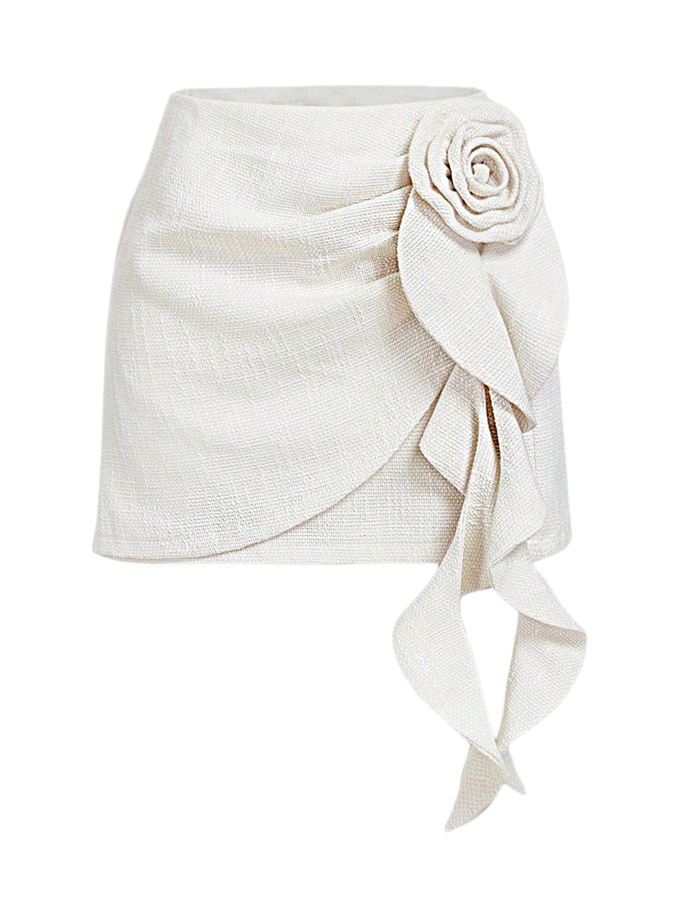 Floerns Womens Elegant 3D Floral Skirt High Waisted A Line Mini Skirts Business Casual Outfit