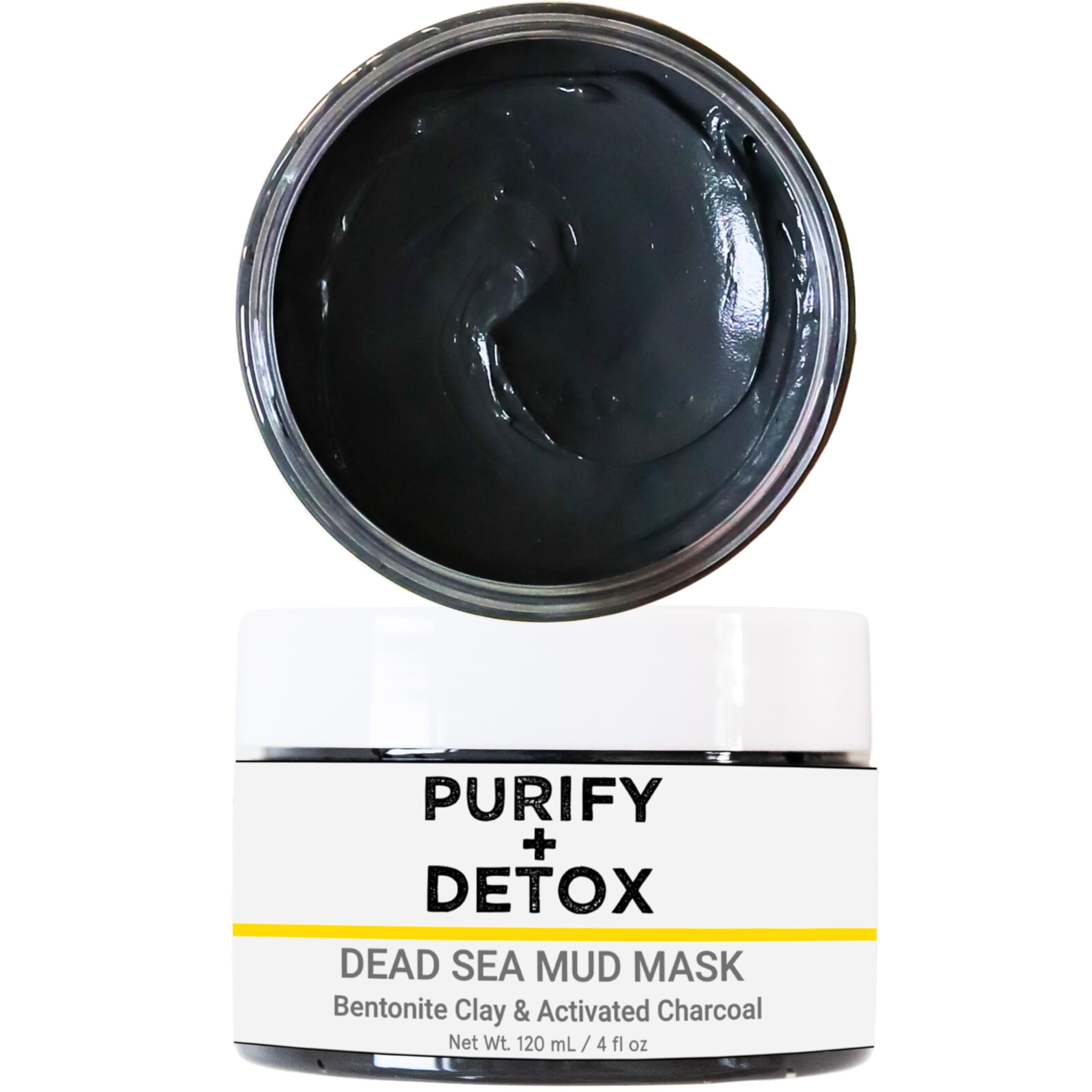 DoppeltreeActivated Charcoal Mud Mask with Bentonite Clay for Men and Women - Toning Treatment to Manage Blackheads and Minimize Pores for Clearer Skin - Ideal for Acne-Prone, Oily & Combination Skin