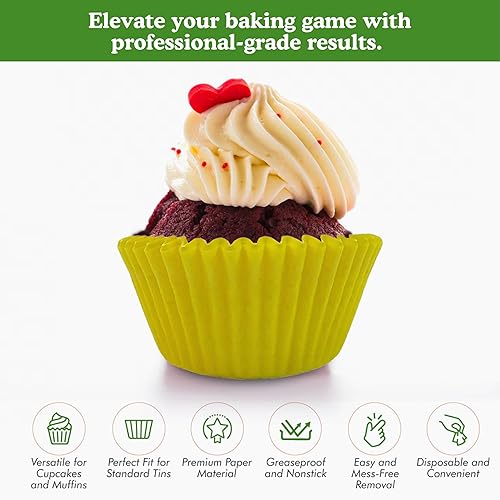 Vista 163 de Regency Wraps Vasos para hornear de grado profesional a prueba de grasa, paquete de 40 unidades, revestimientos estándar, lunares azul cobalto