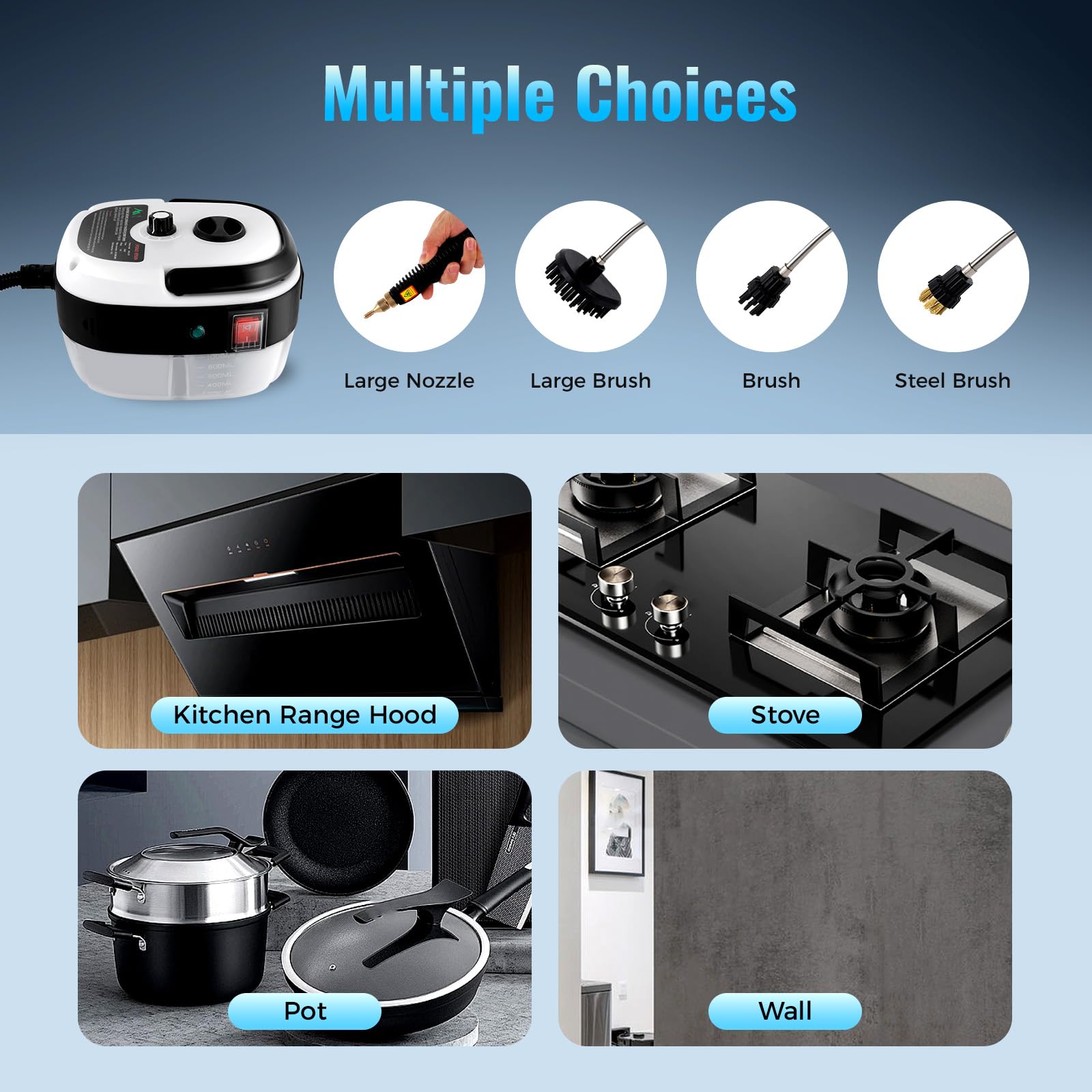 Handhold Steam Cleaner Machine, 110V 2500W High Pressure High Temperature Steam Cleaner for Home Use, Multipurpose Power Steamer Car Detailin for Kitchen Bathroom Floors