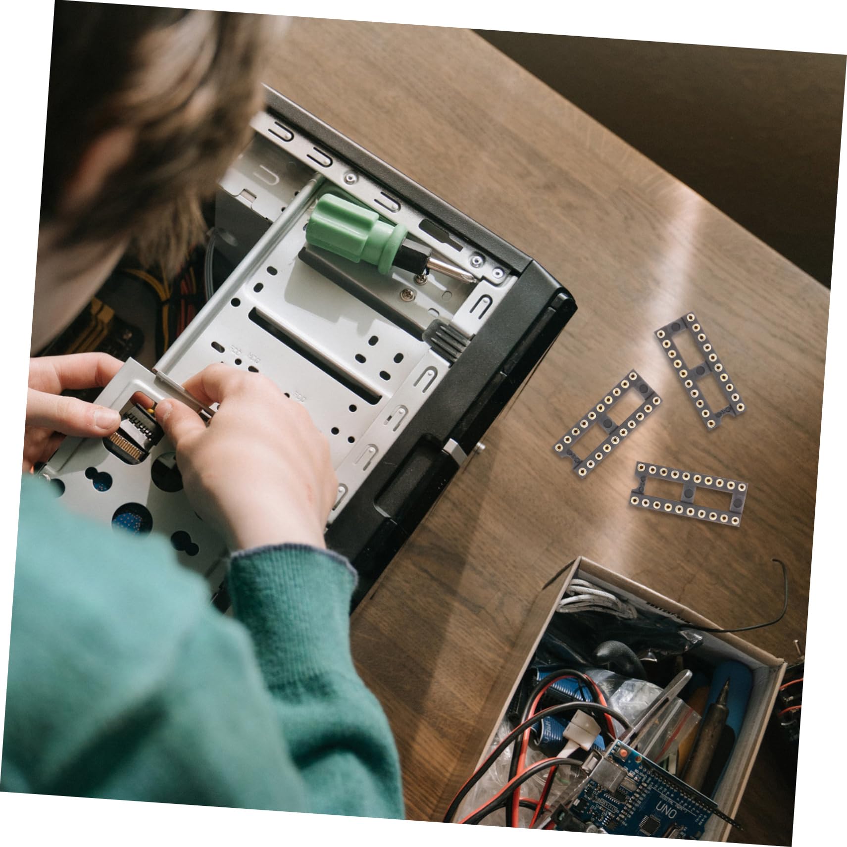 SOLUSTRE Ic Adaptor Set 20pin Integrated Circuit Sockets Double Row Solder Type