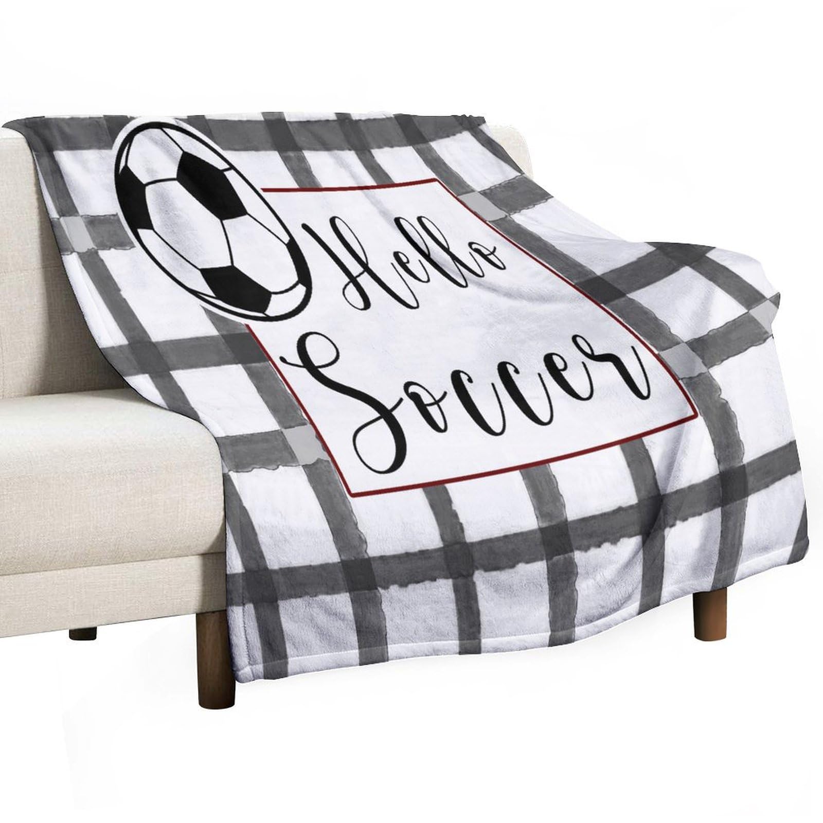 Couverture de lit pelucheuse et chaude Hello Soccer 101x127 cm pour passionné