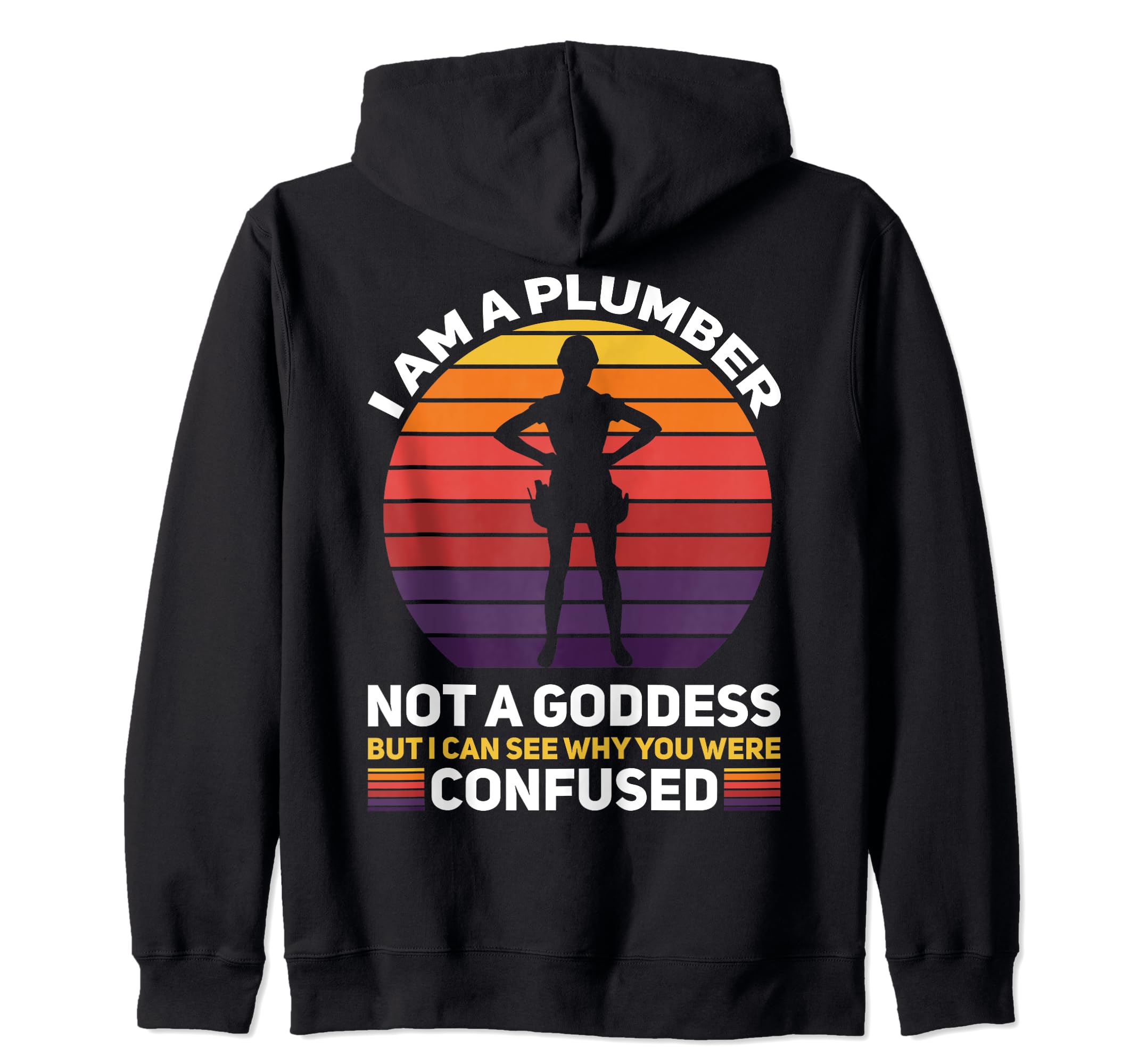 Plumber Plumbing Extra Charges Drain Surgeon Goddess Zip Hoodie, Black