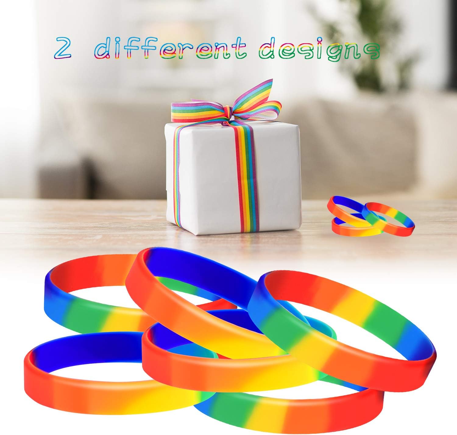 TUPARKA 20pcs Gay Pride Wristbands LGBT Lesbian Rainbow Wristbands Silicone Sports Rubber Bracelets - Image 2