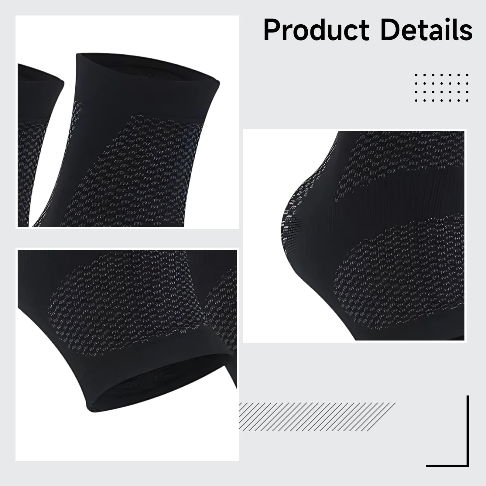Generisch Kompressions-Sprunggelenkbandage, für Sport und tägliches Gehen, mit atmungsaktivem Stoff, 6 Pairs, Modell CJDW1105