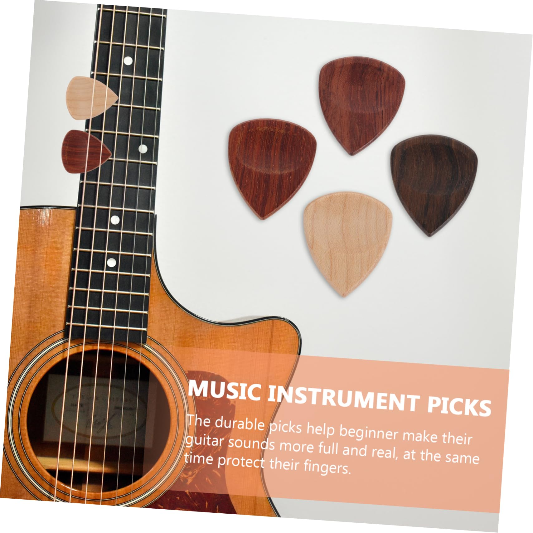 ifundom 12 Pièces Médiators en bois pour guitare guitar pick médiator acoustique médiator de guitare jazz protège-doigts de médiators de basse d'instruments de musique