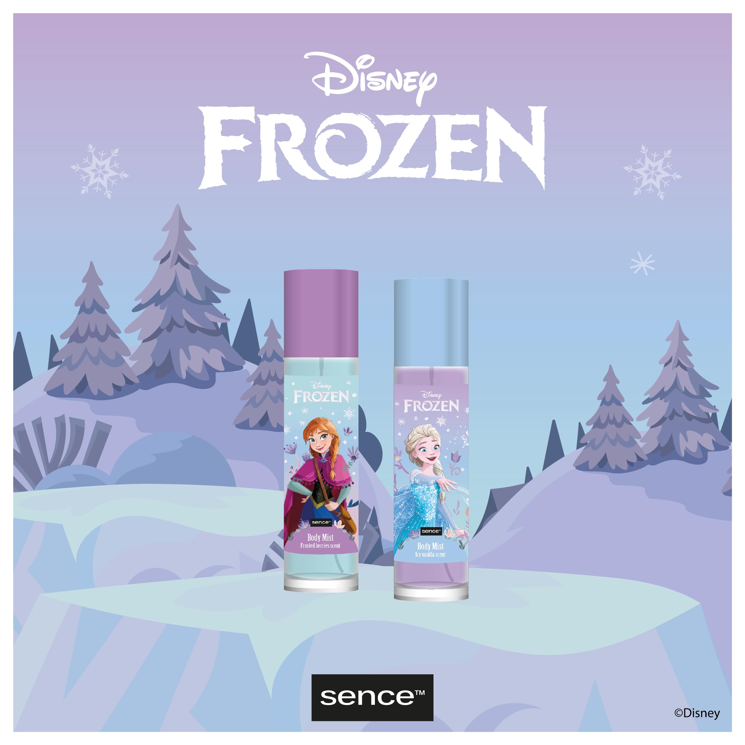 Disney Frozen Elsa & Anna Parfum spray do ciała Icy Vanilla, Vegan Beauty Body Mist, zapach pomysł na prezent, waniliowy spray do ciała Sence (1 x 100 ml)