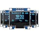 iPistBit 5 Pcs 0.96 Inch OLED Display Module, 128x64 Pixel SSD1306 Luminous I2C OLED Display Board Compatible with Arduino Raspberry Pi ESP32(Blue)