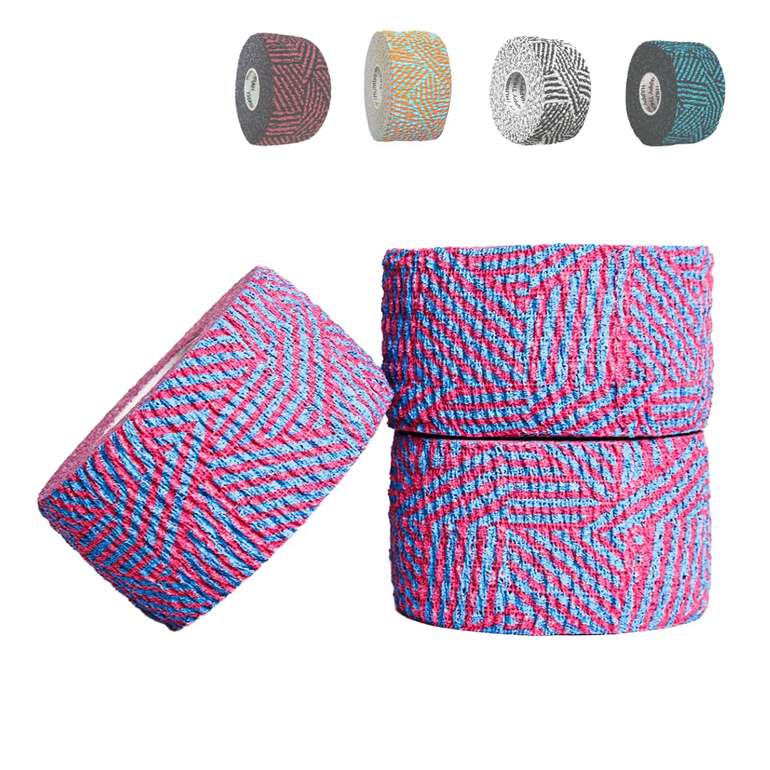 Gym & Hook Grip Tape - Thumb & Finger Protection - for Cross Training, Weightlifting, Gymnastics & More - Stretchy Adhesive Athletic Weightlifting Tape - 24 ft Long 3 Pack