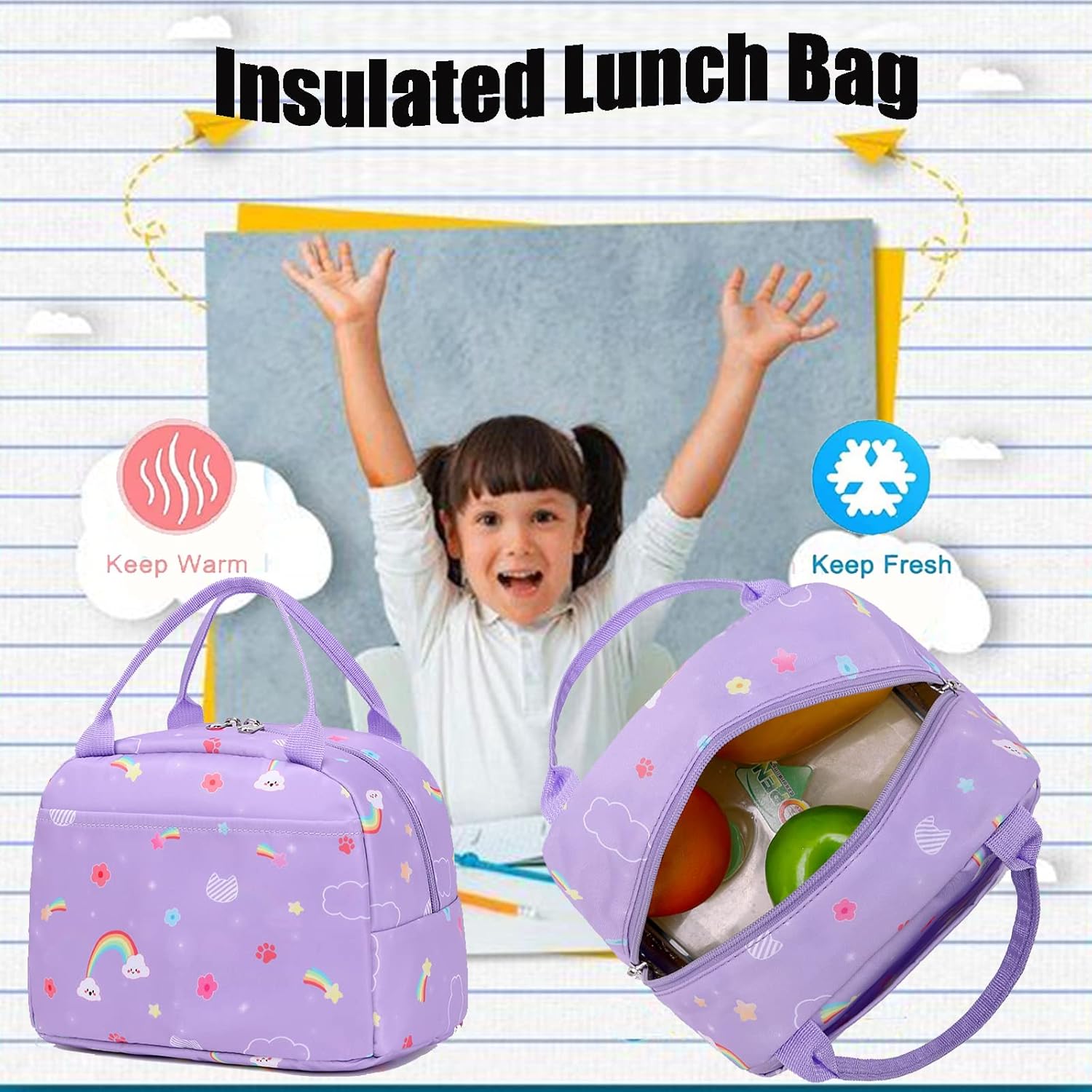 Girls' Elementary School Backpack with Lunch Box - Back to School Bag Bookbag - Image 7