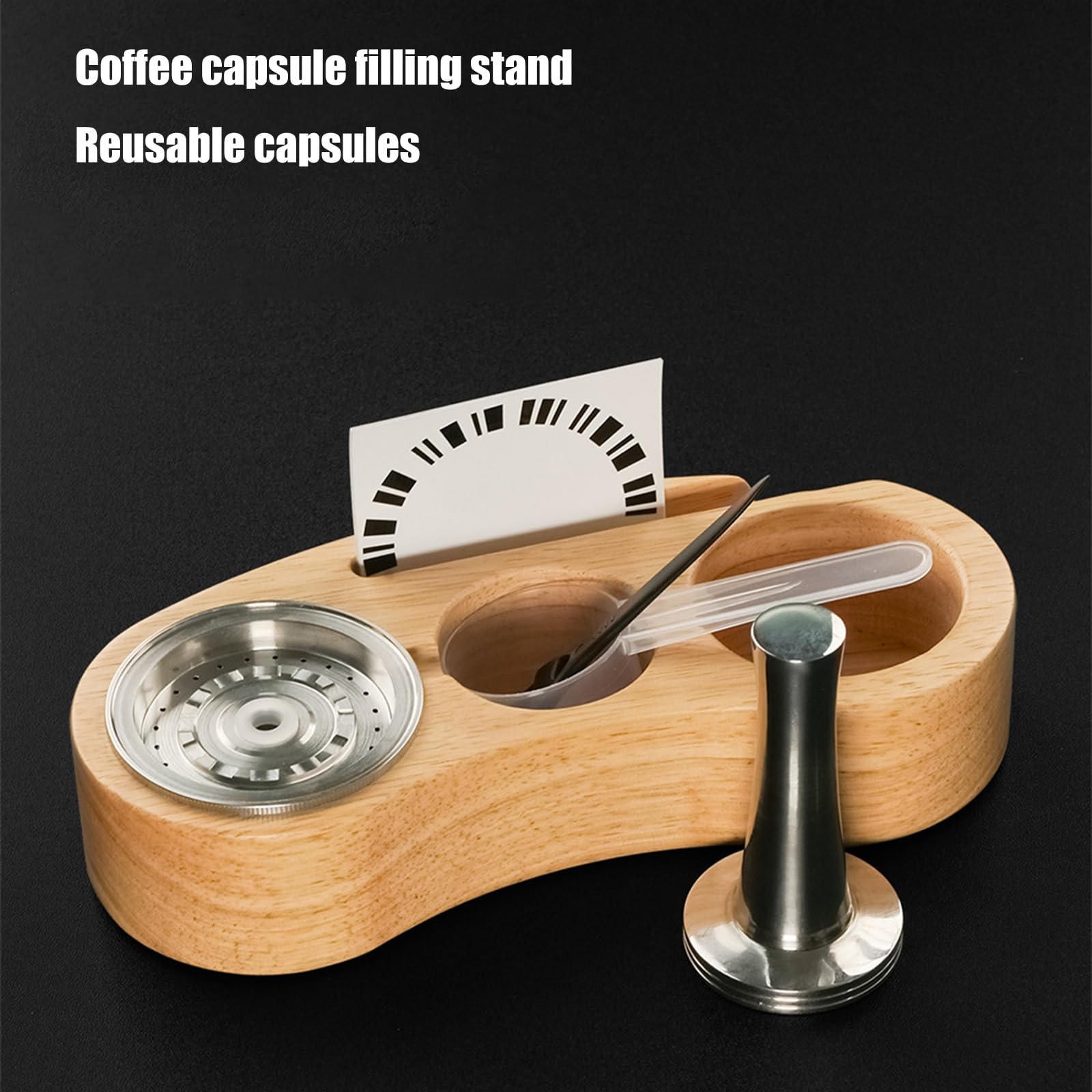 Greabuy Base de almacenamiento de cápsulas de café compatibles, organizadores de acero inoxidable, manipulador de polvo para uso eficiente en la encimera
