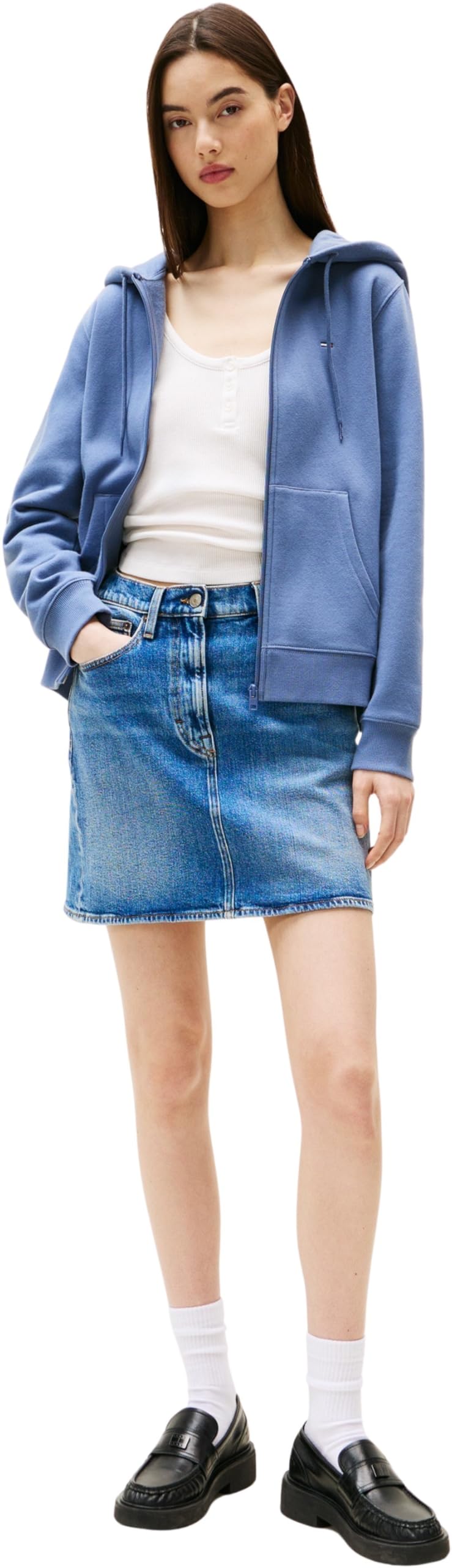 Tommy Jeans Donna Felpa con Zip e Cappuccio
