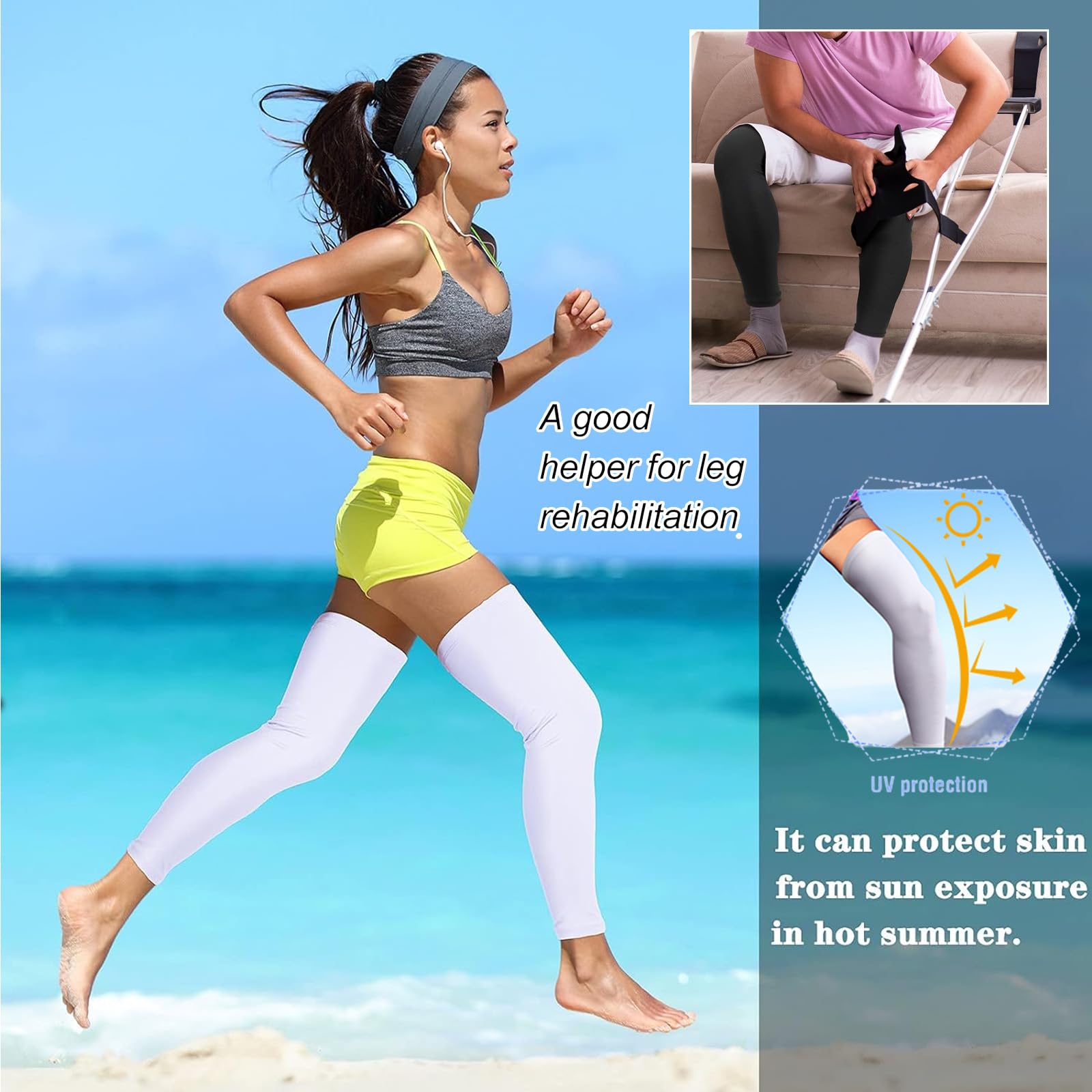 ERNZI Manchettes de Compression -2 Paires de Compagnons Idéaux pour le Sport et les Activités en Plein Air, Protègent vos Jambes lors de la Course, du Basketball