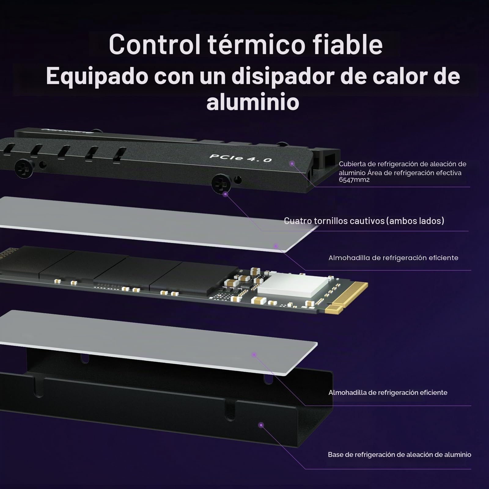 Ediloca Disco Duro Interno para Videojuegos con disipador de Calor, 4 TB hasta 7400 MB/s, PCIe Gen4, NVMe1.4 M.2 2280, 3D NAND TLC, Unidad Interna de Estado sólido, 4 GB de caché de Memoria caché de