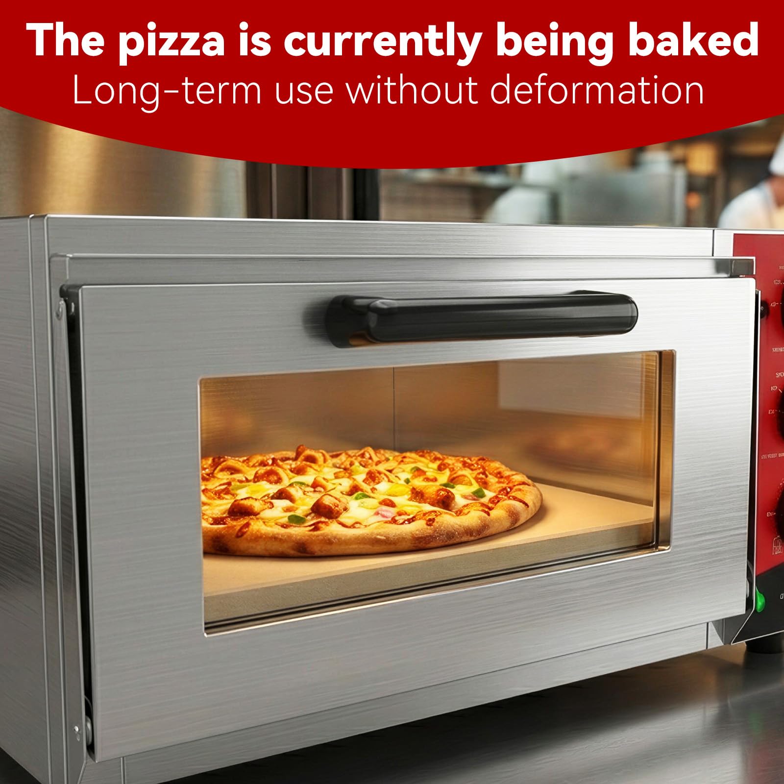 CROSSON Pietra per Pizza,Pietra Refrattaria per Pizza 40x40x1.2CM per Fare Pizze Con Crosta Croccante, Pane, Biscotti e Molto Altro