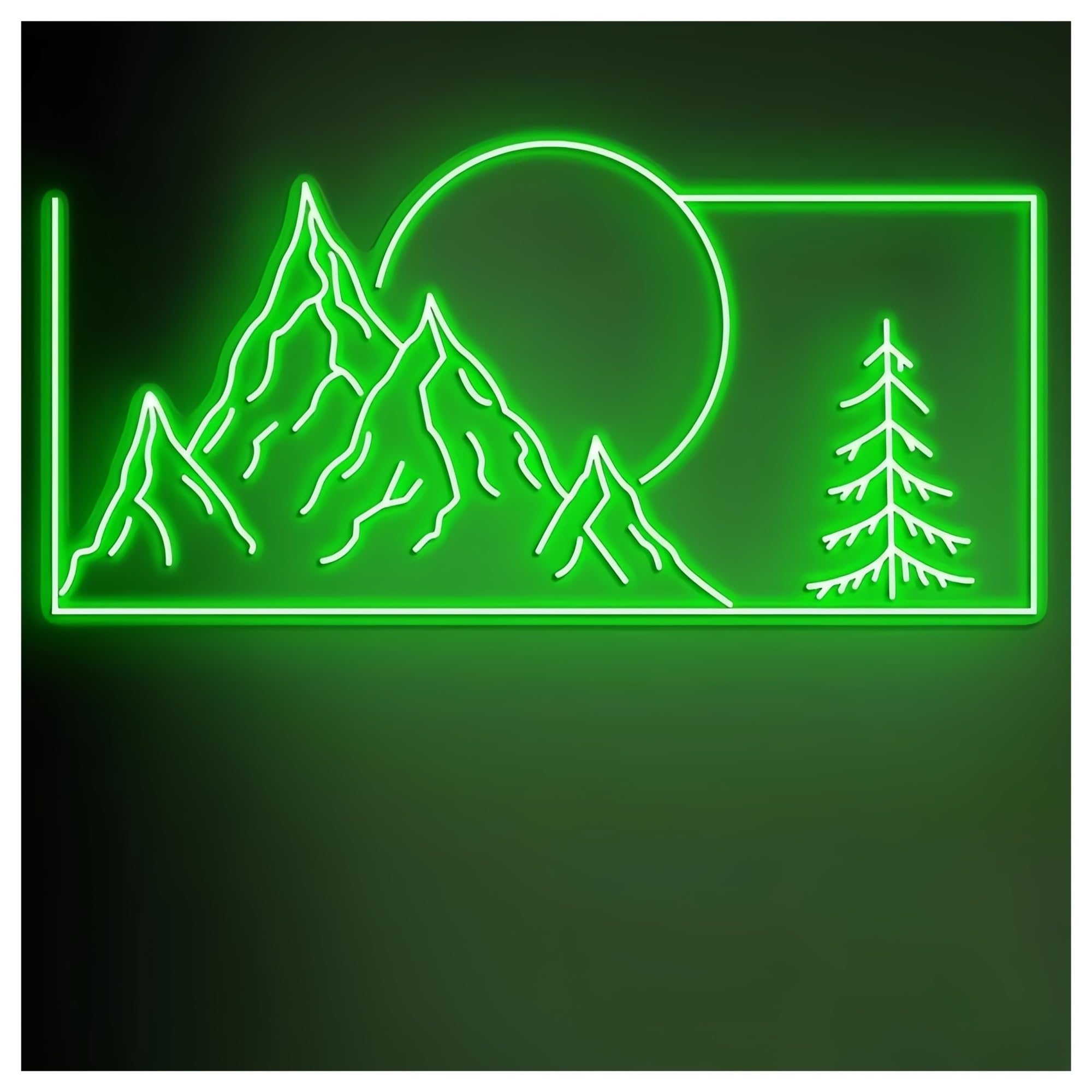 SHOUXI Sign Lamp Sunrise Mountain Neon Sign Mountain Sunrise Wall Decor Neon Sign Home Wall Art Bar Party Decoration Neon Light(D,85CM)