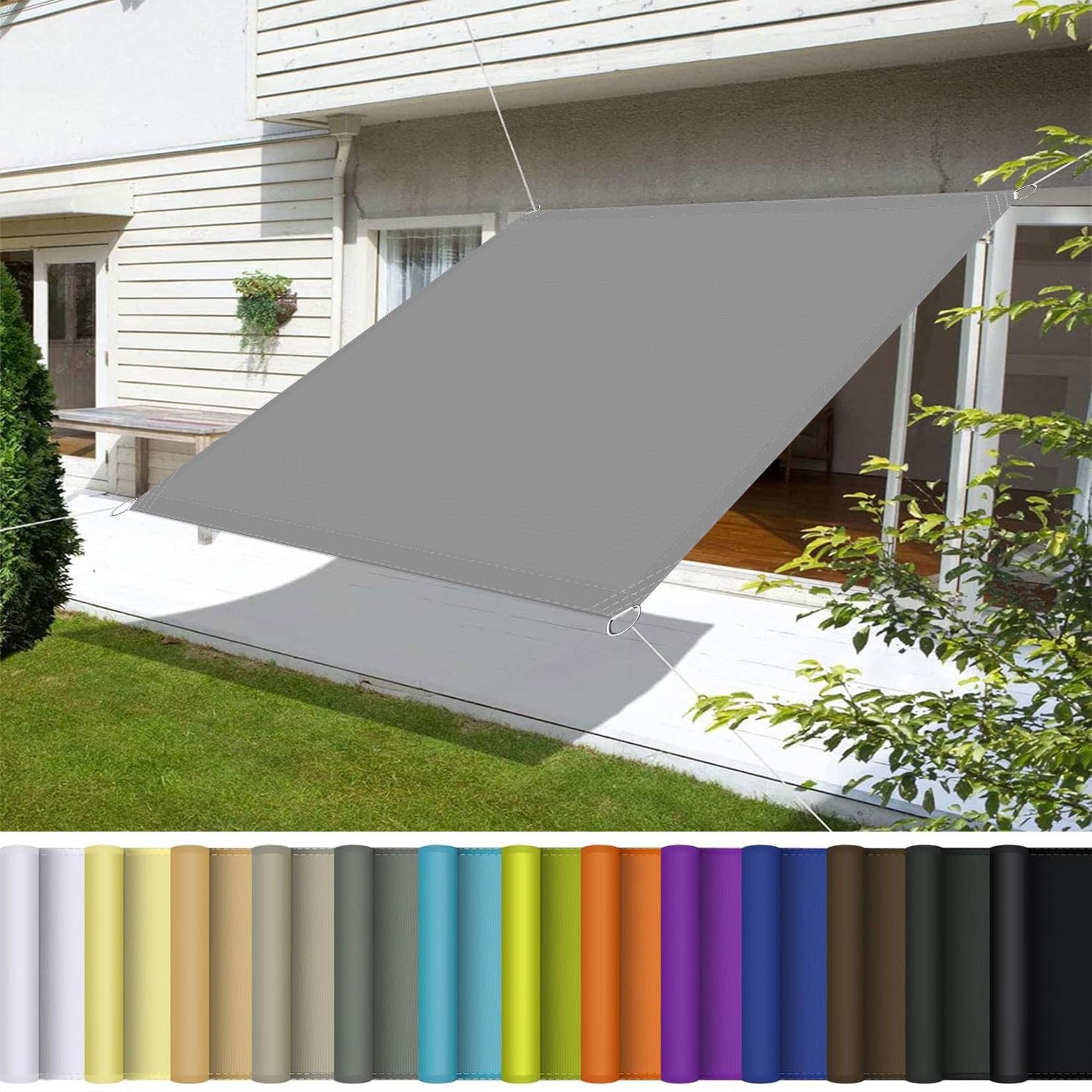 Sonnensegel Rechteckig, 1,5x4 M, Wasserdicht, UV-Schutz 98% – Inkl. Seile Für Garten, Terrasse, Balkon
