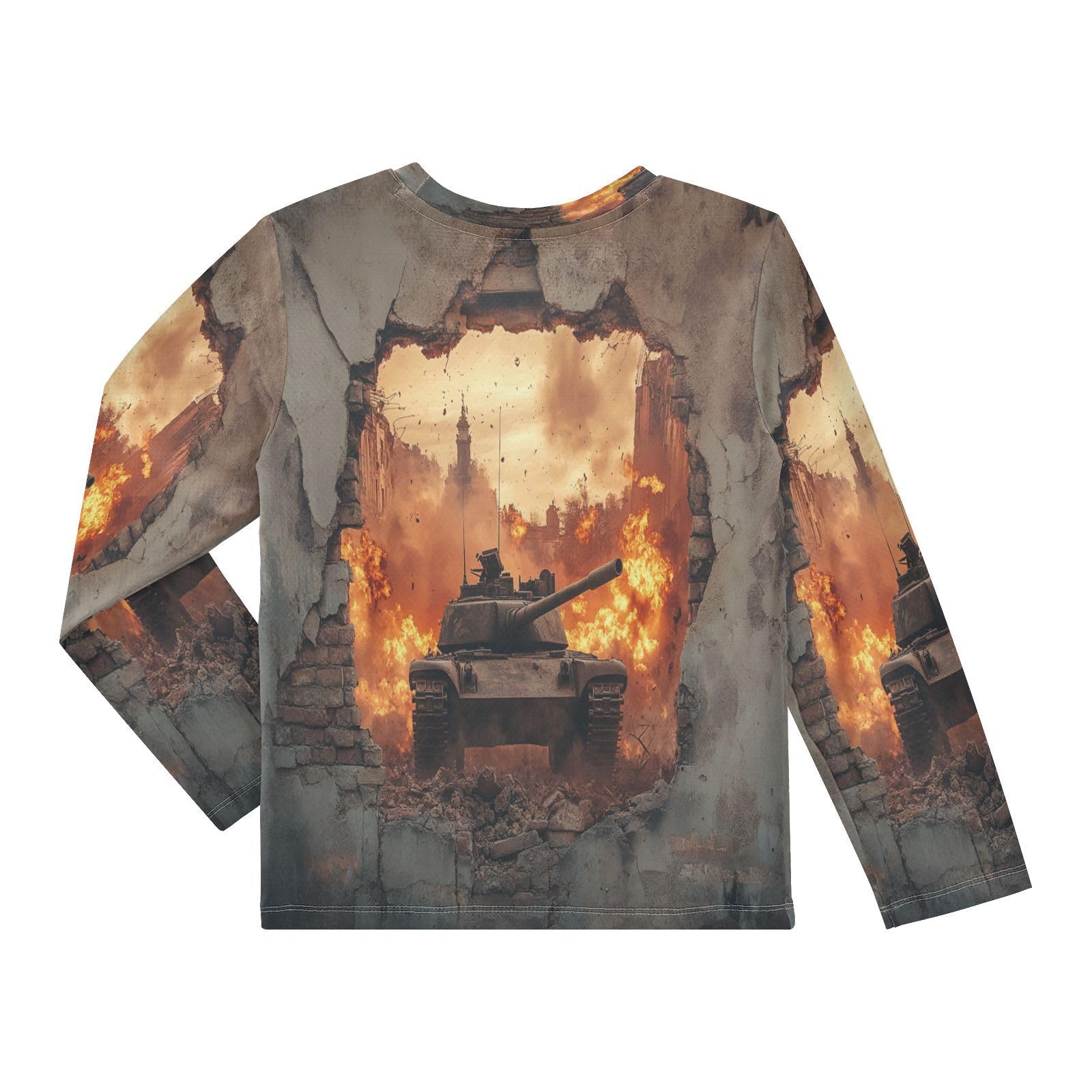 Brown Tank Car Rash Guard Shirt for Boys Sun Protection Shirt for Kids Toddler UPF50+ 7-8T