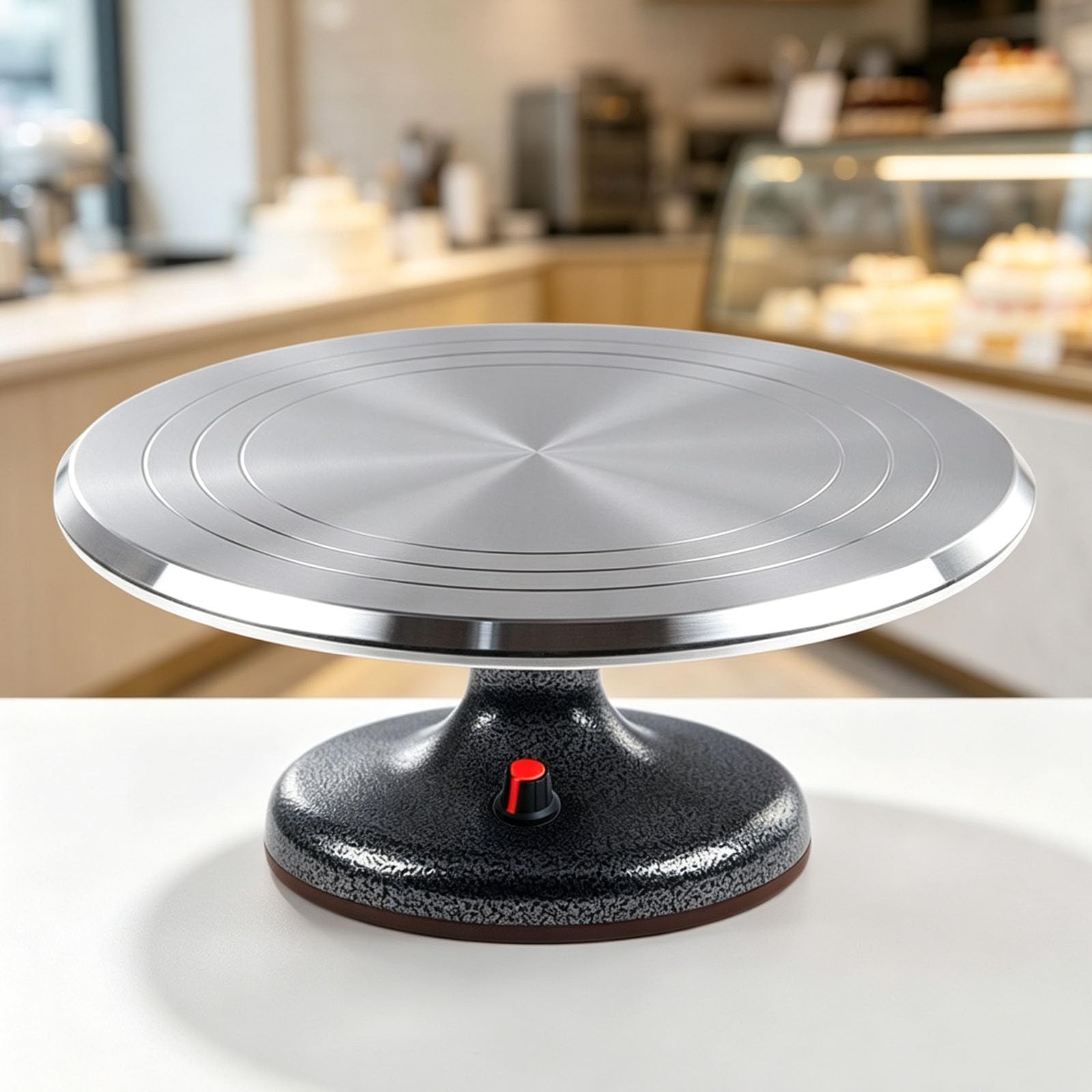 Piatto Girevole Elettrico Per Torte Da 30 Cm, Supporto Girevole Automatico Per Decorare Torte Con Base Appesantita, Funzionamento Silenzioso, Rotazione Stabile Per La Preparazione Di Dolci In