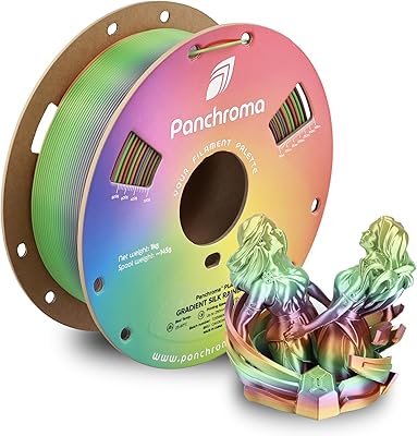 19 – Polymaker Panchroma Gradient Silk Rainbow PLA 3D Printing Filament 1.75mm 1kg, Smooth Color Transitions, Shiny Silk Finish, High Speed Print…
