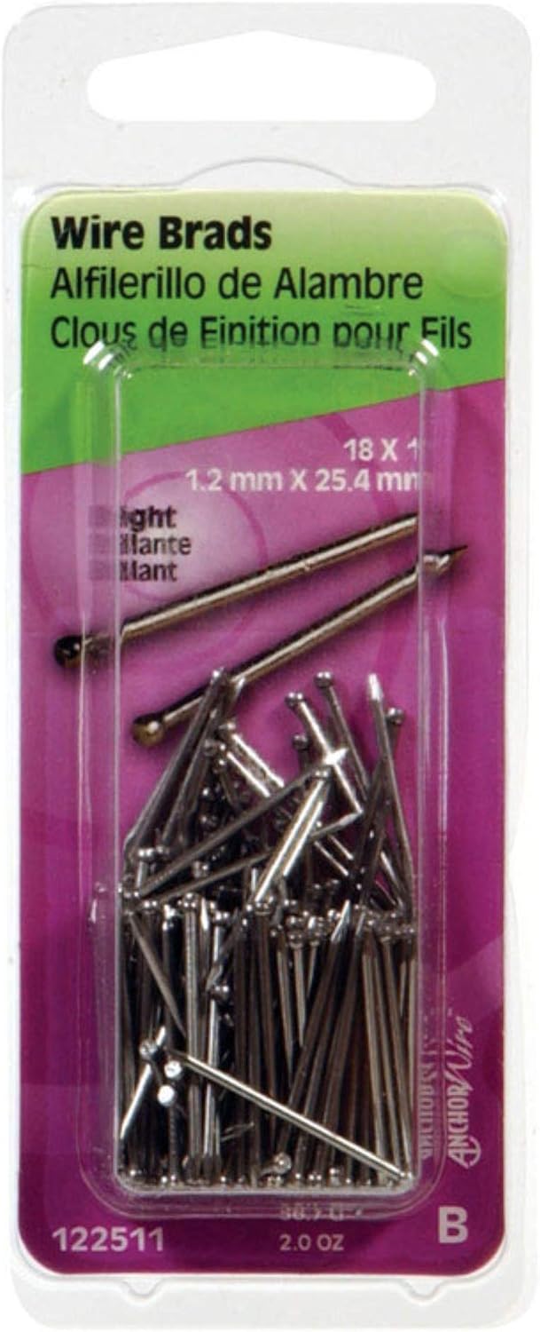 Wire Brads, Bright, 1-In. x 18, 2-oz.