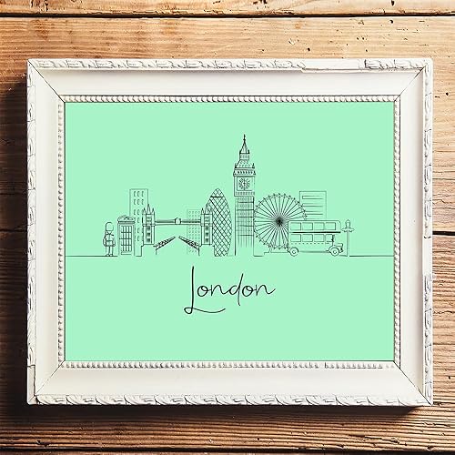 Vista 40 de París Skyline - Decoración de pared para sala de estar, arte de pared en blanco y negro, cuadros de pared de horizonte europeo para sala de estar