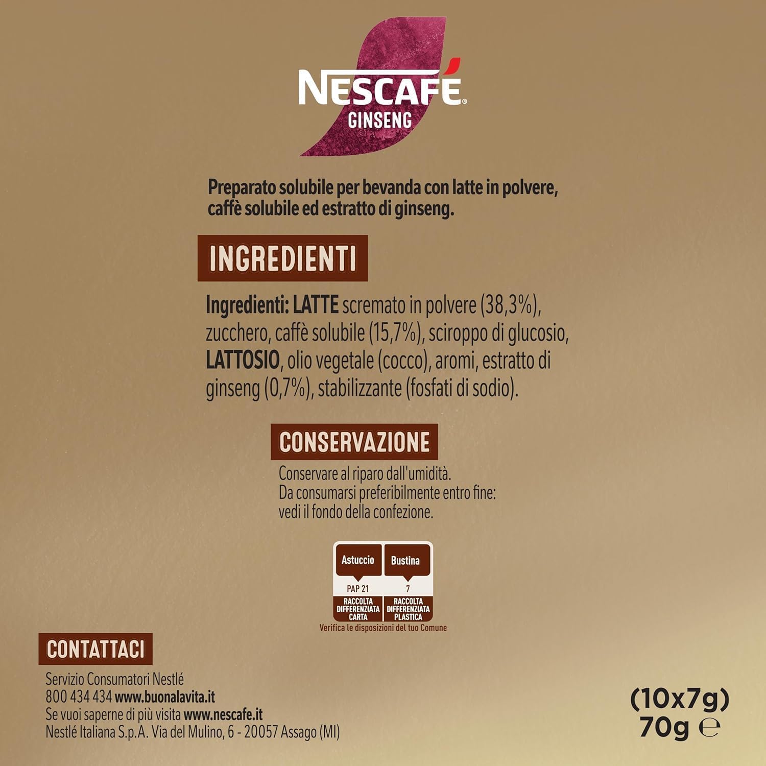 Italian Gourmet Bundle Ginseng Kaffeegetränk 12x 70g + Italian Gourmet Polpa Gratis – Cremiges Instant-Getränk mit Ginseng, 120 Portionsbeutel à 7g, Kaffee-Spezialität für Zuhause, Büro & Vorrat 840g