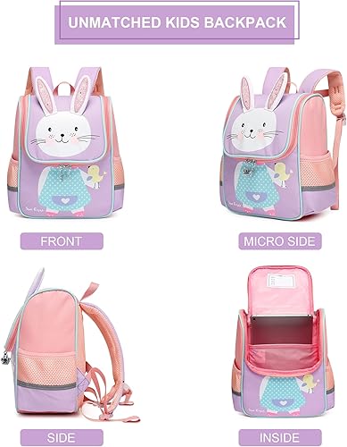 Miniatura 4 de Otbjmbx Linda mochila para niños pequeños, mochila casual para niñas, mini mochila escolar para bebés, niños y niñas de 1 a 5 años, Conejo, Mochilas