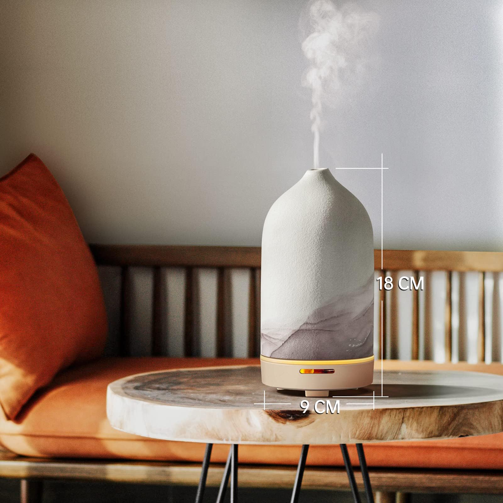 Difusor de aroma para aceites esenciales, 120 ml, de cerámica pintada a mano, difusor de aceite aromático, lámpara de fragancia eléctrica, humidificador, lámpara de cama, apagado automático