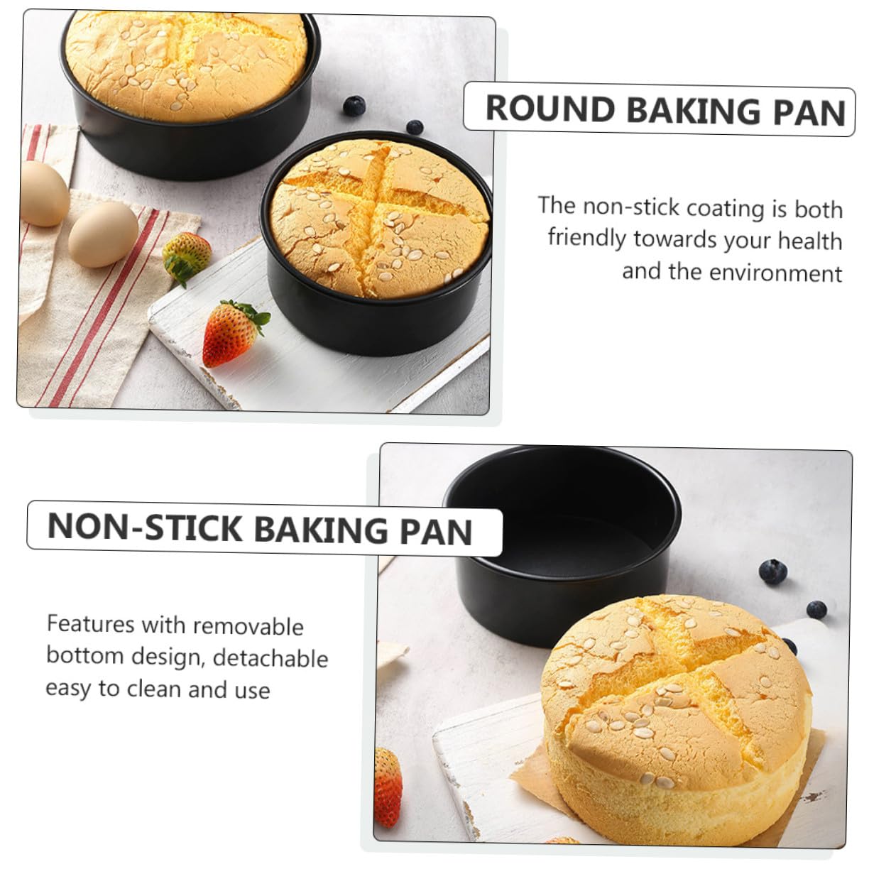 Artibetter 3 Stück Teiliges Backform mit Abnehmbarem Boden Kohlenstoffstahl Kuchenform mit Antihaftbeschichtung Wiederverwendbare Tarteform für Käsekuchen Mousse Gebäck Einfache Reinigung