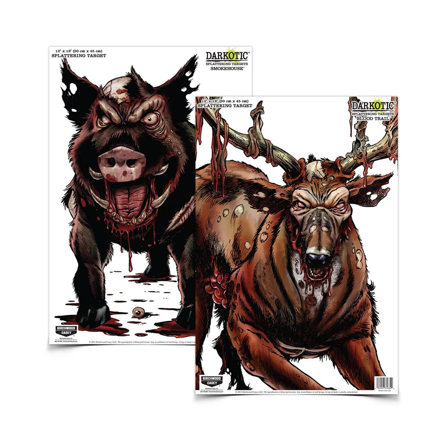 BIRCHWOOD CASEY Darkotic 12" x 18" Splattering Targets | Highly Visible Instant Splatter Reactive Shooting Targets - 8 Pack