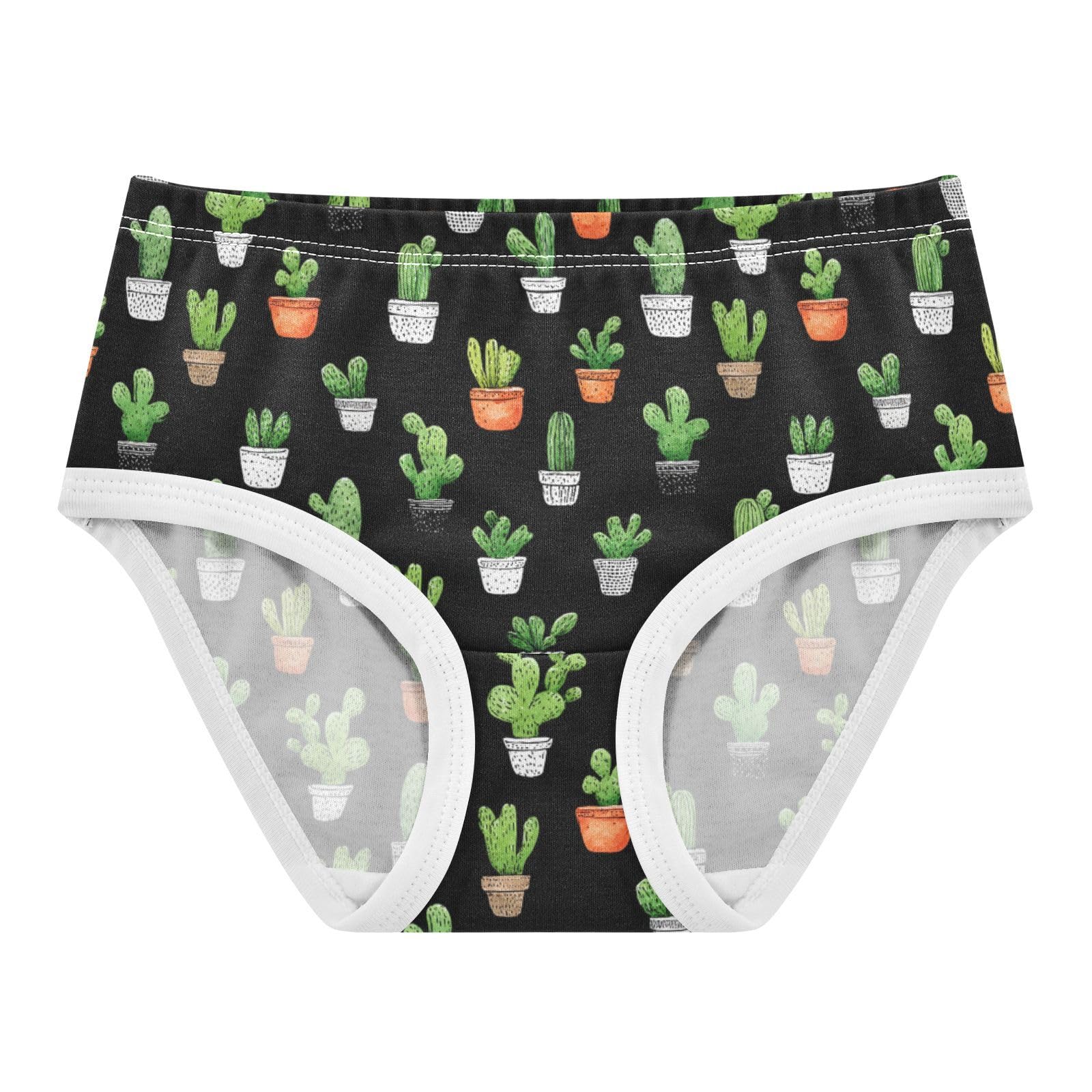 Black White Green Girls Exclusive Briefs Cacti Cotton Underwears Bikini Panties for Baby Toddler Girl 2T