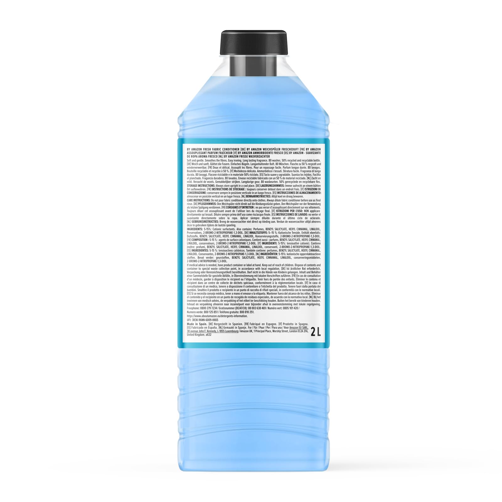 By Amazon Suavizante, Frescor Azul, 80 lavados