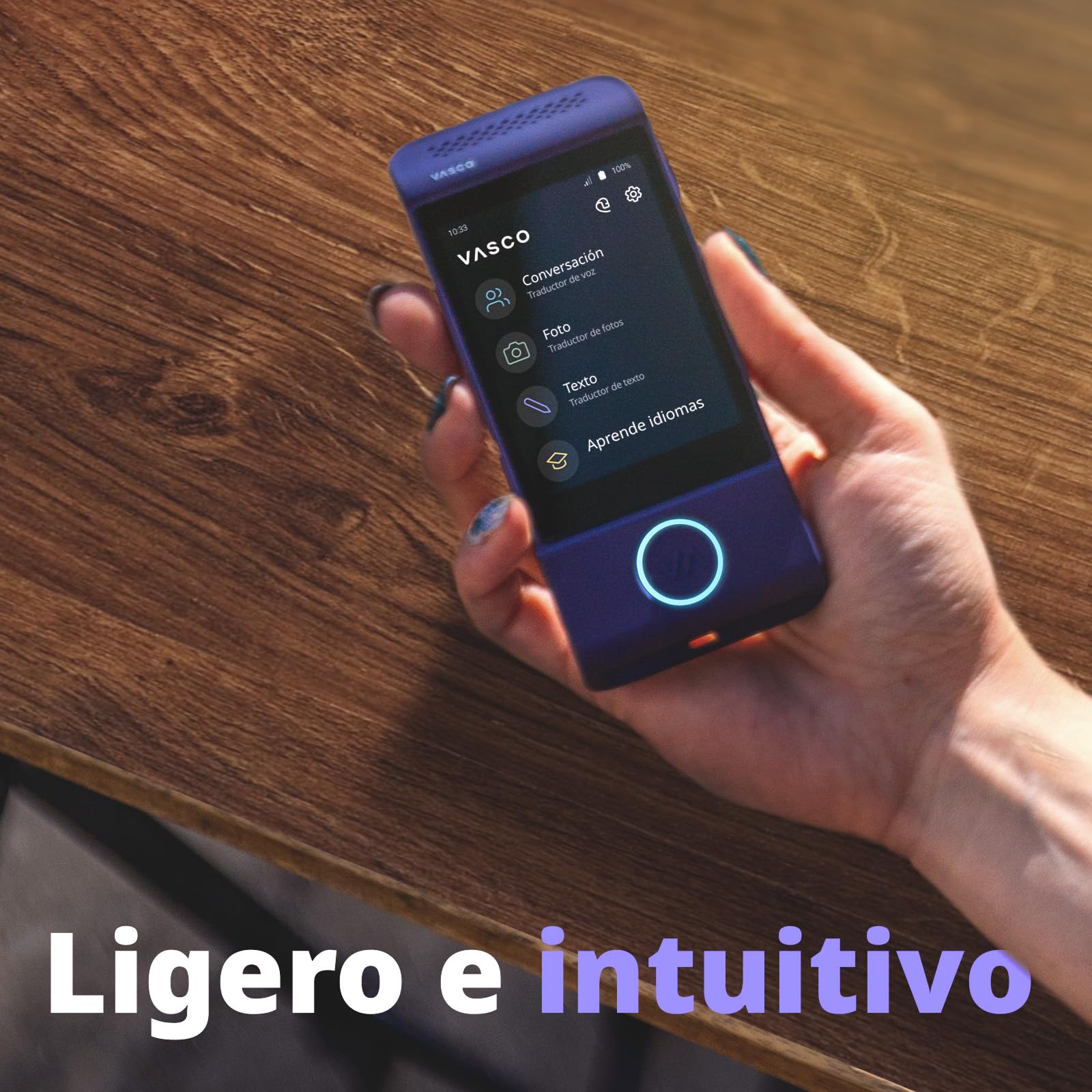 Vasco M4 Traductor | Internet Gratis de por Vida | Matte Black | Traductor ligero y de bolsillo | Botón físico para más comodidad | Modo bidireccional automático | 113 idiomas