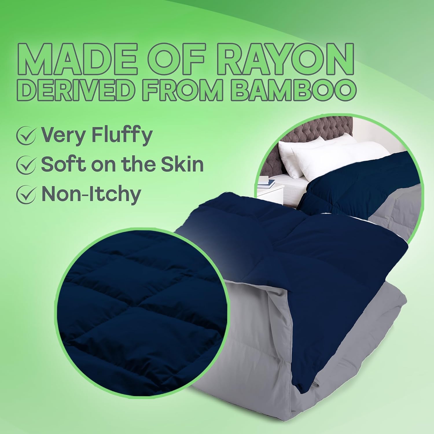 Sacred Thread Reversible Comforter - Polyester and Rayon Derived from Bamboo Duvet Insert, All-Season, Down Alternative Filling - Machine Washable