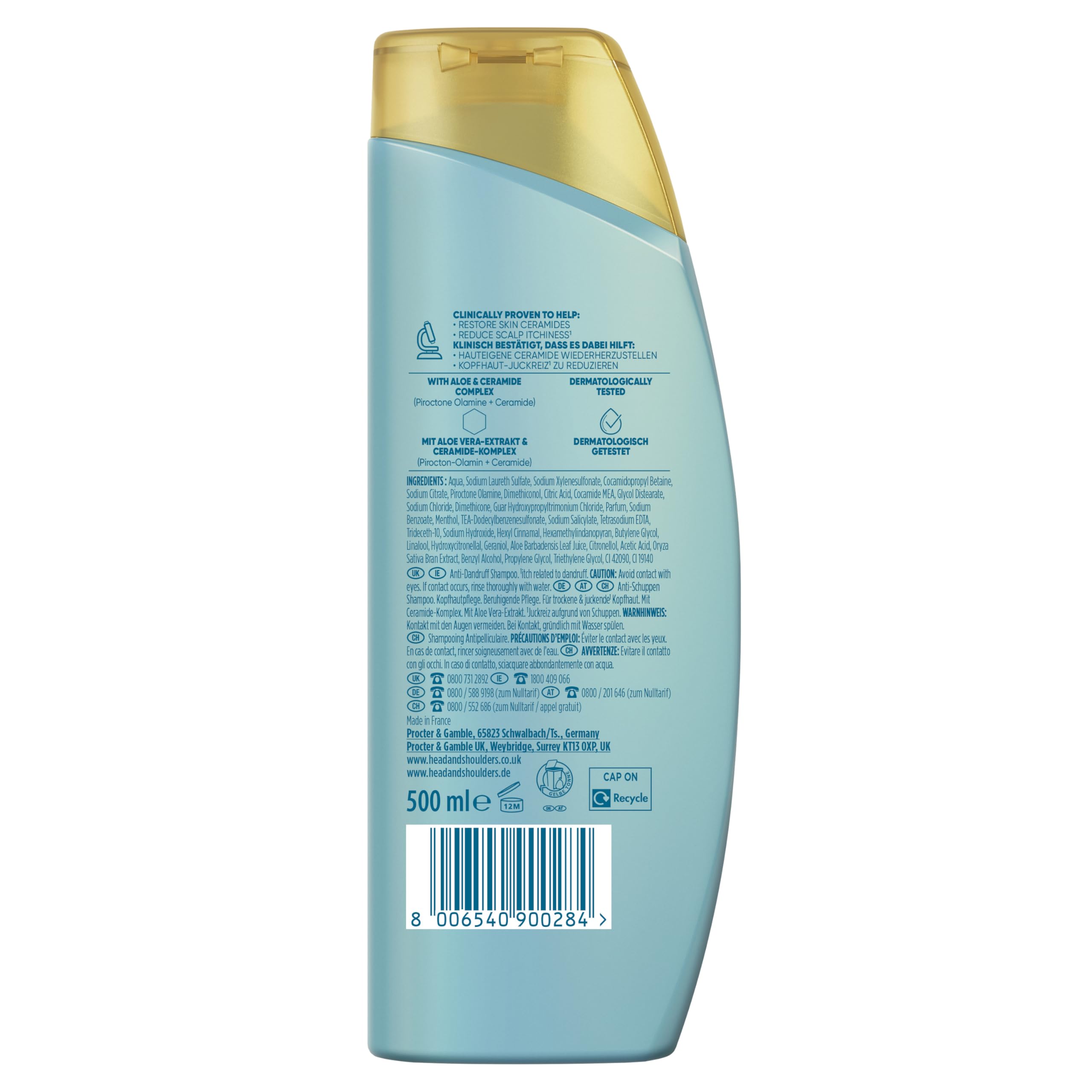 Head & Shoulders Anti Dandruff Shampoo DERMAXPRO Dry Scalp Shampoo For Dry & Itchy Scalp Treatment, Itchy Scalp Shampoo, Clinically Proven & Dermatologically Tested, VALUE PACK, 500ml