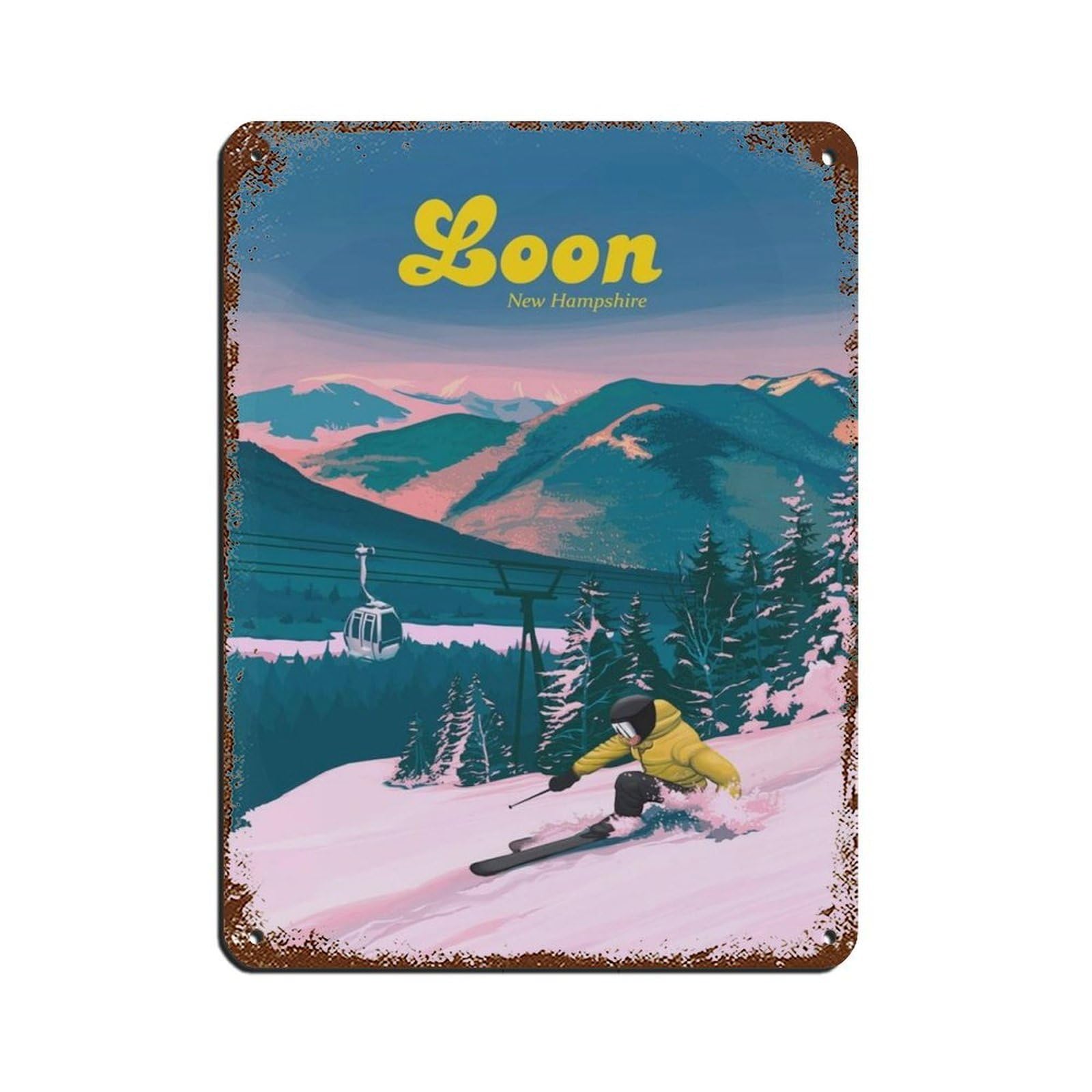 Poster de station de ski Loon Mountain pour salon ambiance montagne