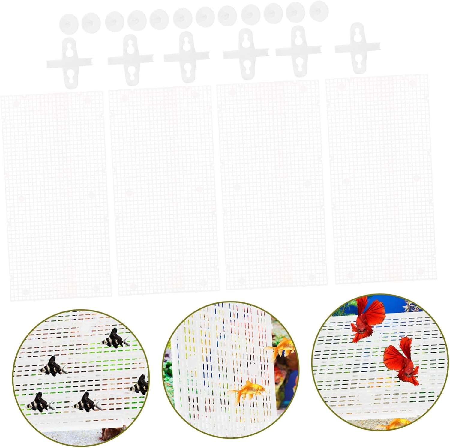 4pcs Fish Tank Divider Aquarium Isolation Plates Cups Material for Betta Fish and Breeders for Optimal Compartmentalization