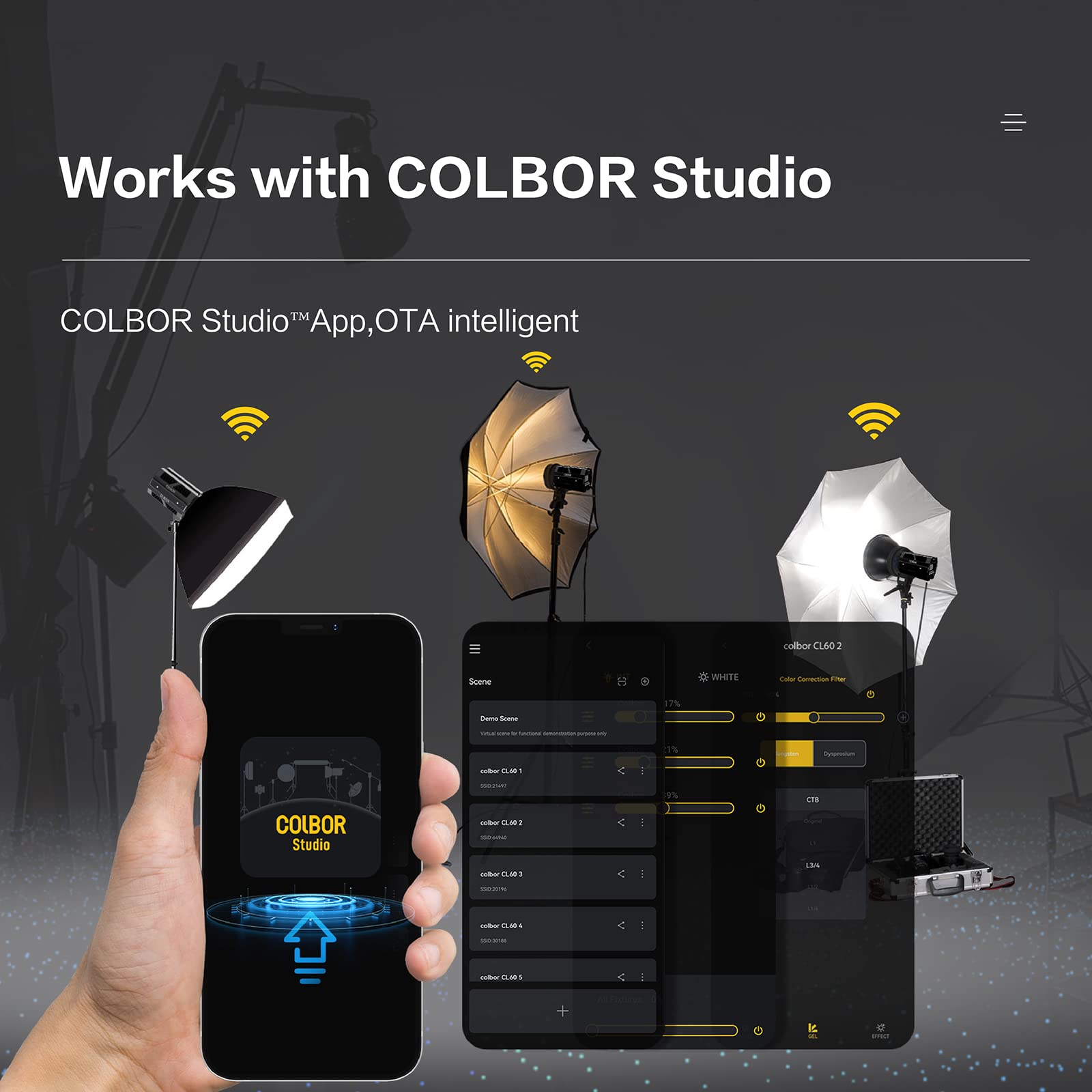 Amazon | COLBOR CL100X 超軽量ライト 作業出力110W 色温度2700-6500K 