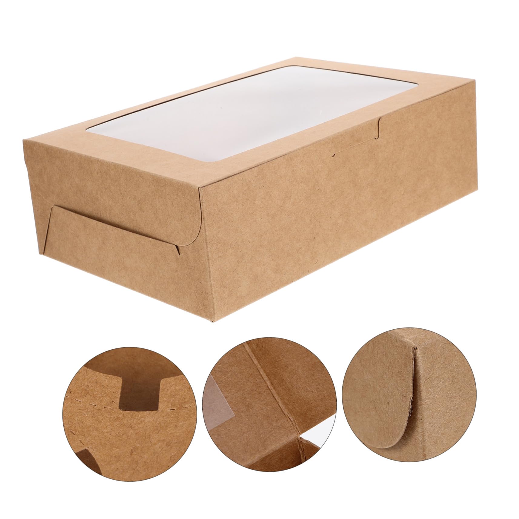 Braun Cupcake Schachteln 6-fach mit Sichtfenster 10 Stück Papier