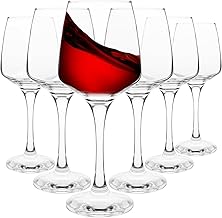 Homiu Large Red Wine Glasses Set of 6 | 400 ML | Crystal Clarity Wine Drinking Glass | Florence Collection | Party Wedding Gift Cocktail | Home Restaurants Kitchen Glassware | Dishwasher Safe