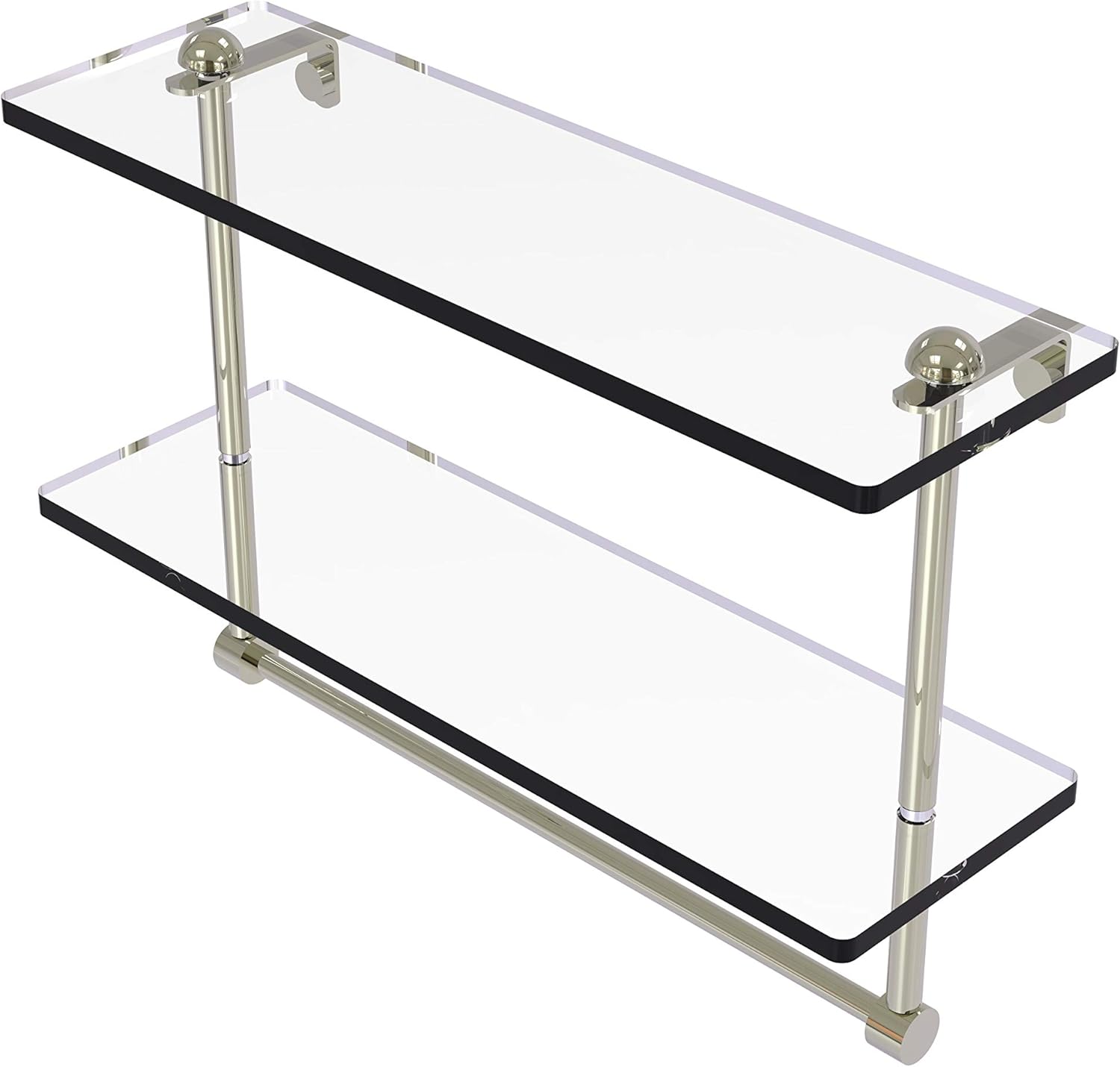 Allied Brass RC2/16TB 16 Inch Two Tiered Integrated Towel Bar Glass