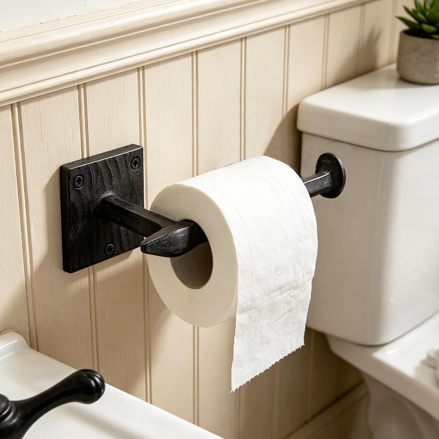 Cast Iron Toilet Paper Holder, Bathroom Paper Towel Holder Wall Mount