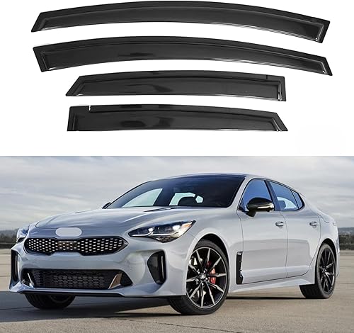 Miniatura 229 de IG - Visera para ventana de automóvil, protector contra la lluvia, el sol y el viento, con cinta adhesiva, deflector extraduradero para ventana